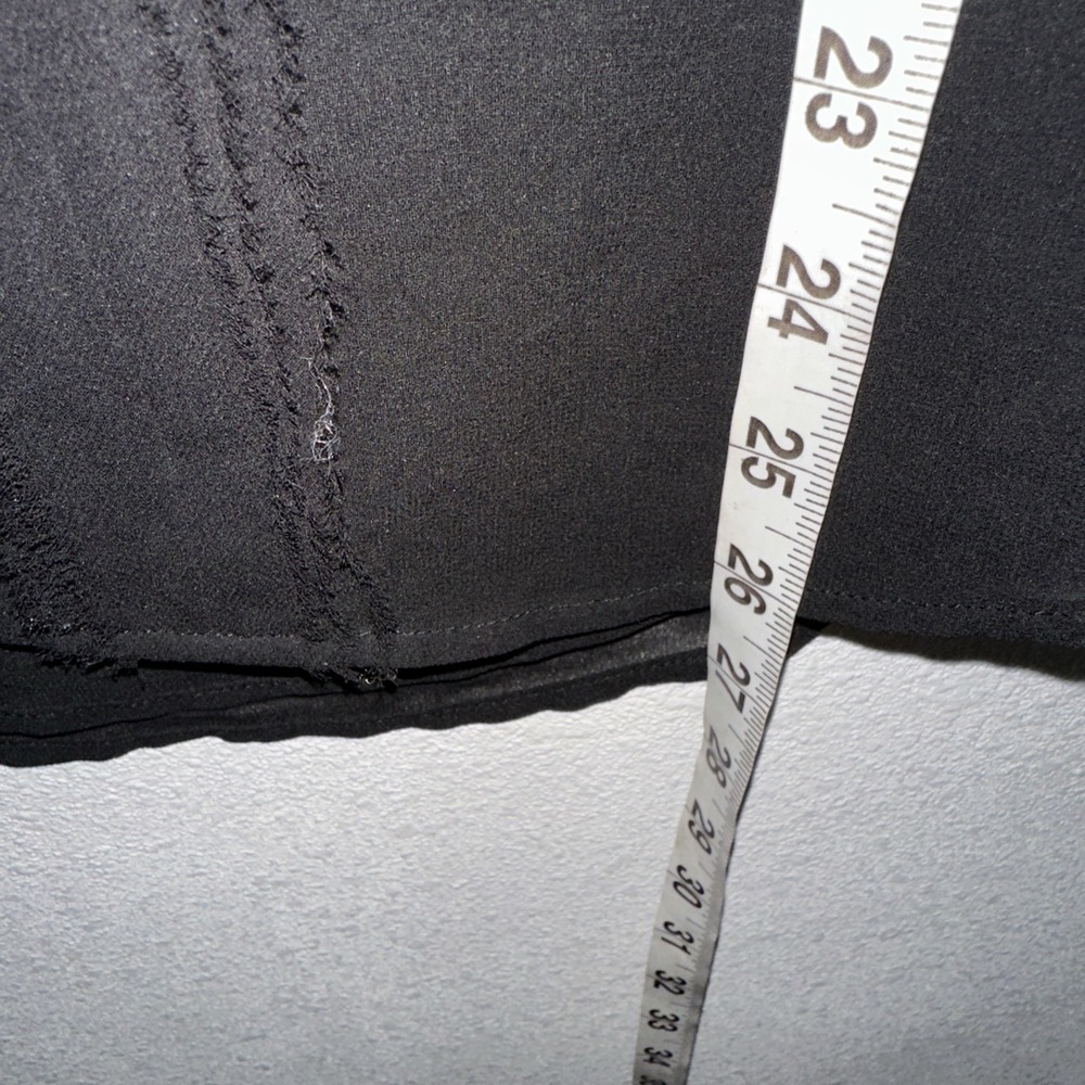 White House Black Market‎ Black Sheer Sleeve Woven Blouse Size 2 Gold Button - Picture 8 of 10